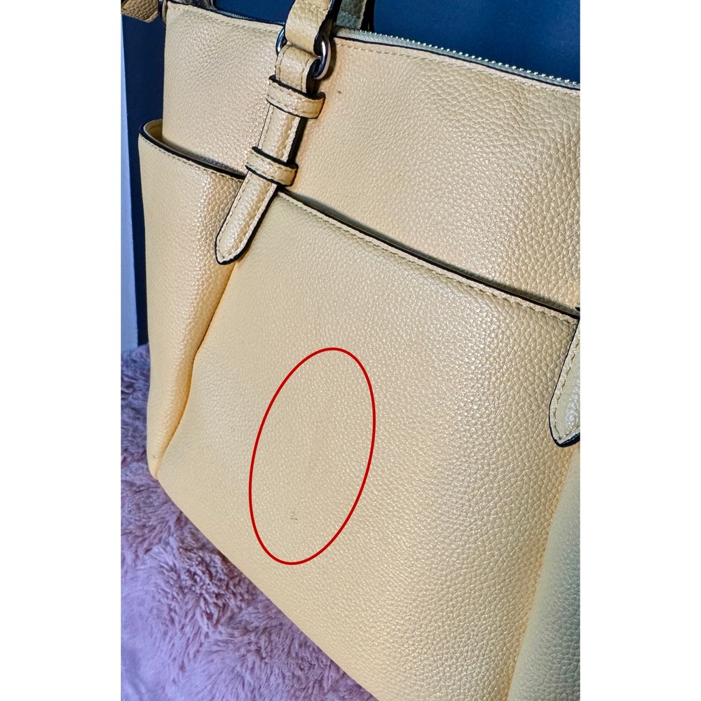 Dana Buchman Butter Yellow Faux Leather Tote Bag Shoulder Purse - Picture 8 of 8